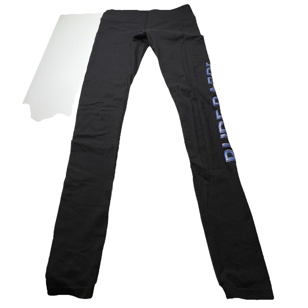 PURE BARRE BY SPLITS59 LEGGINGS LOGO ATHLETIC YOGA BLUE BLACK SIZE S